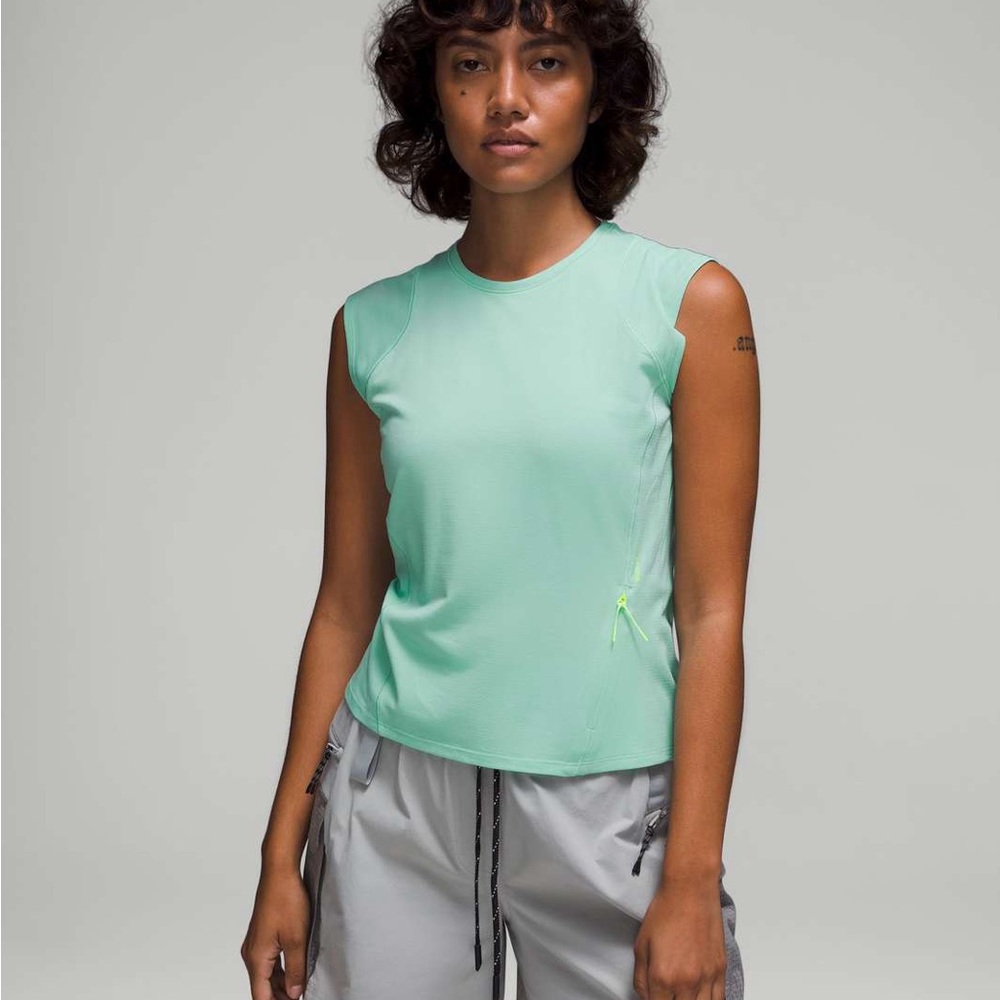 Lululemon Women’s Sz 6 Cap Sleeve Hiking Tank Top Wild Mint Green Lightweight
